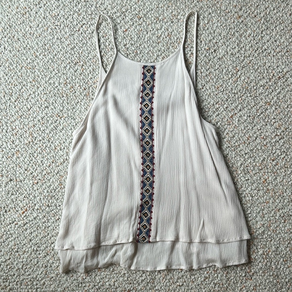 Alya Cream Asymmetrical Tiered Camisole
